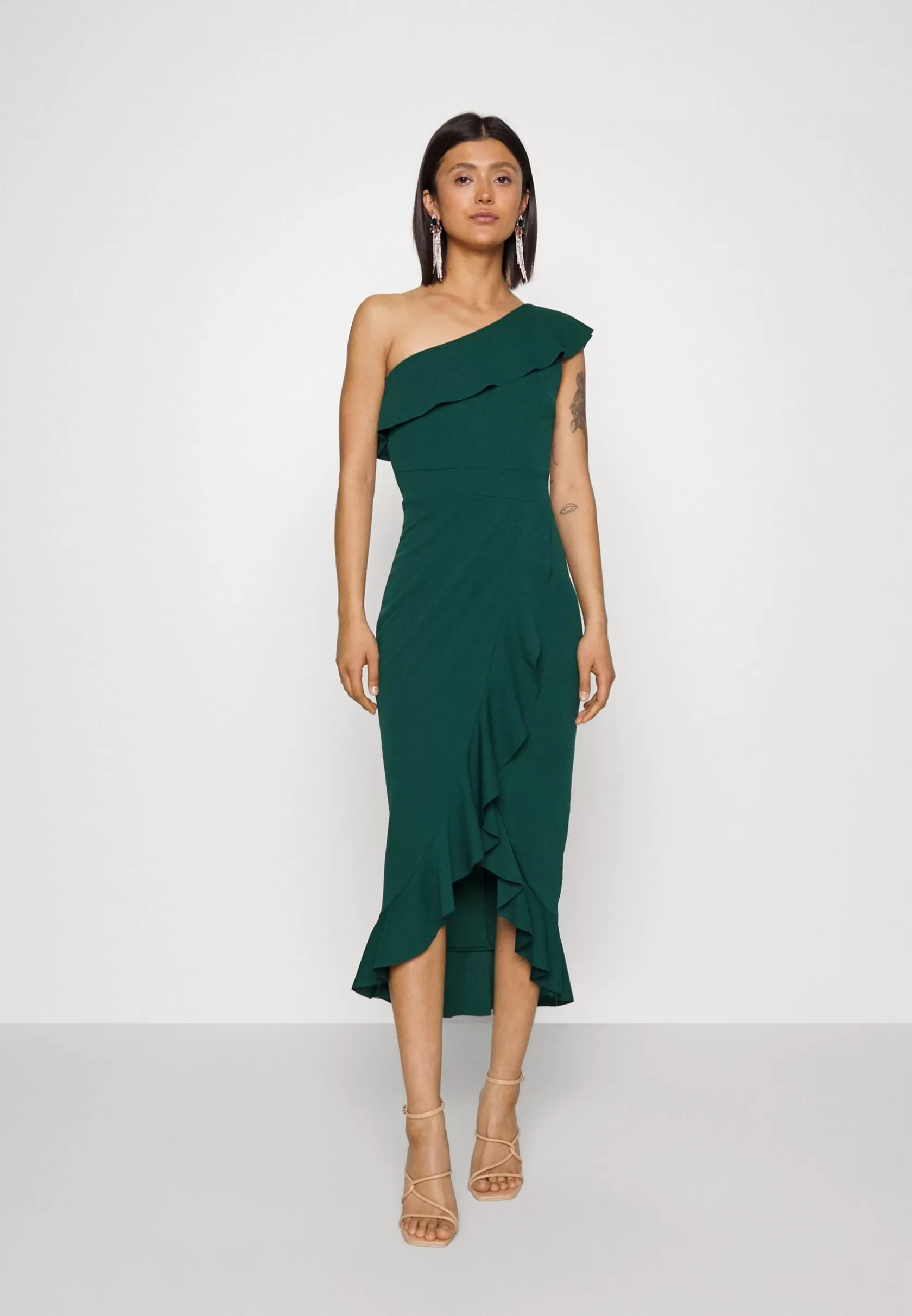 Dress^Wal G Raquel One Shoulder Ruffle – Jersey Dress . Excellent