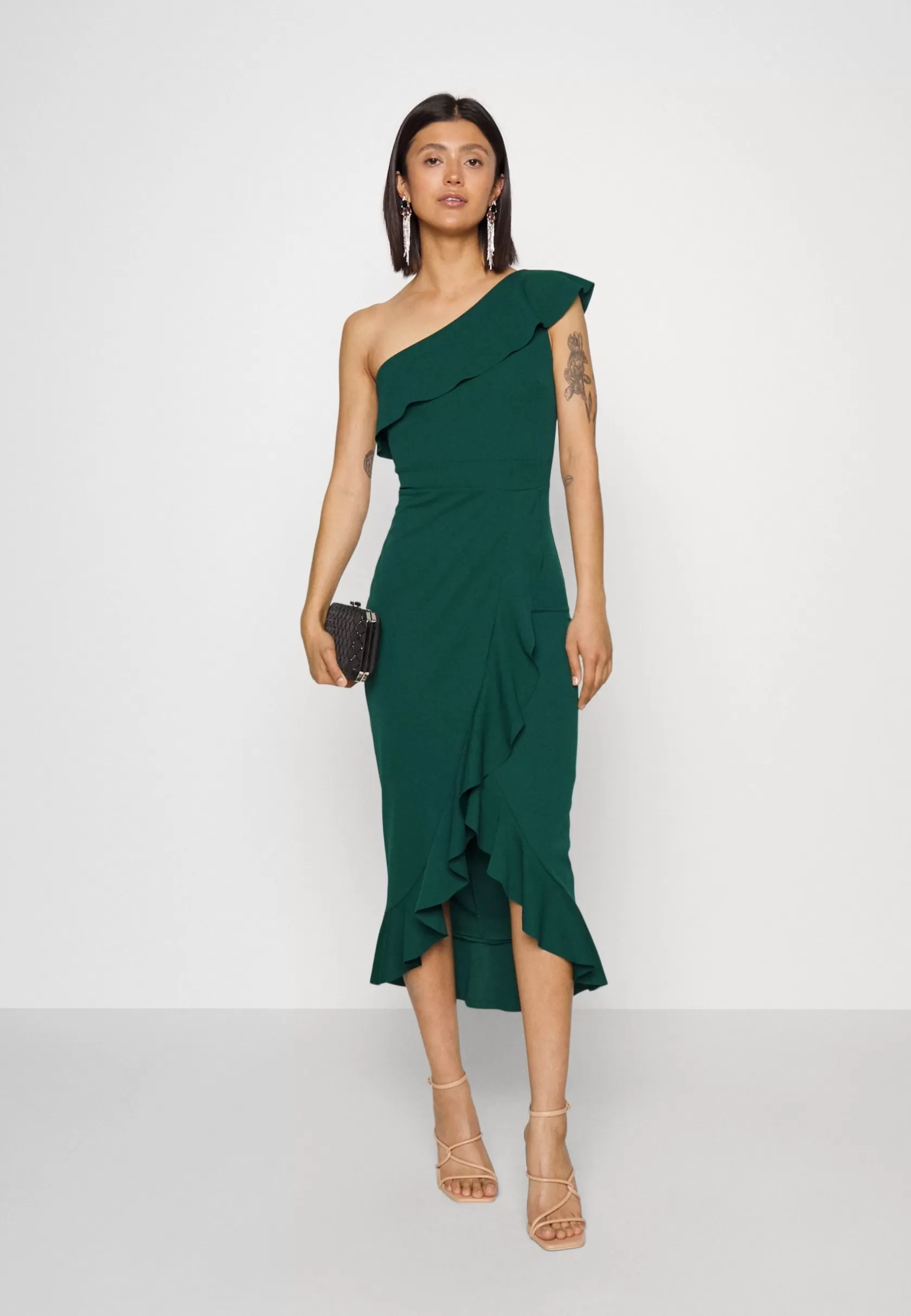 Dress^Wal G Raquel One Shoulder Ruffle – Jersey Dress . Excellent