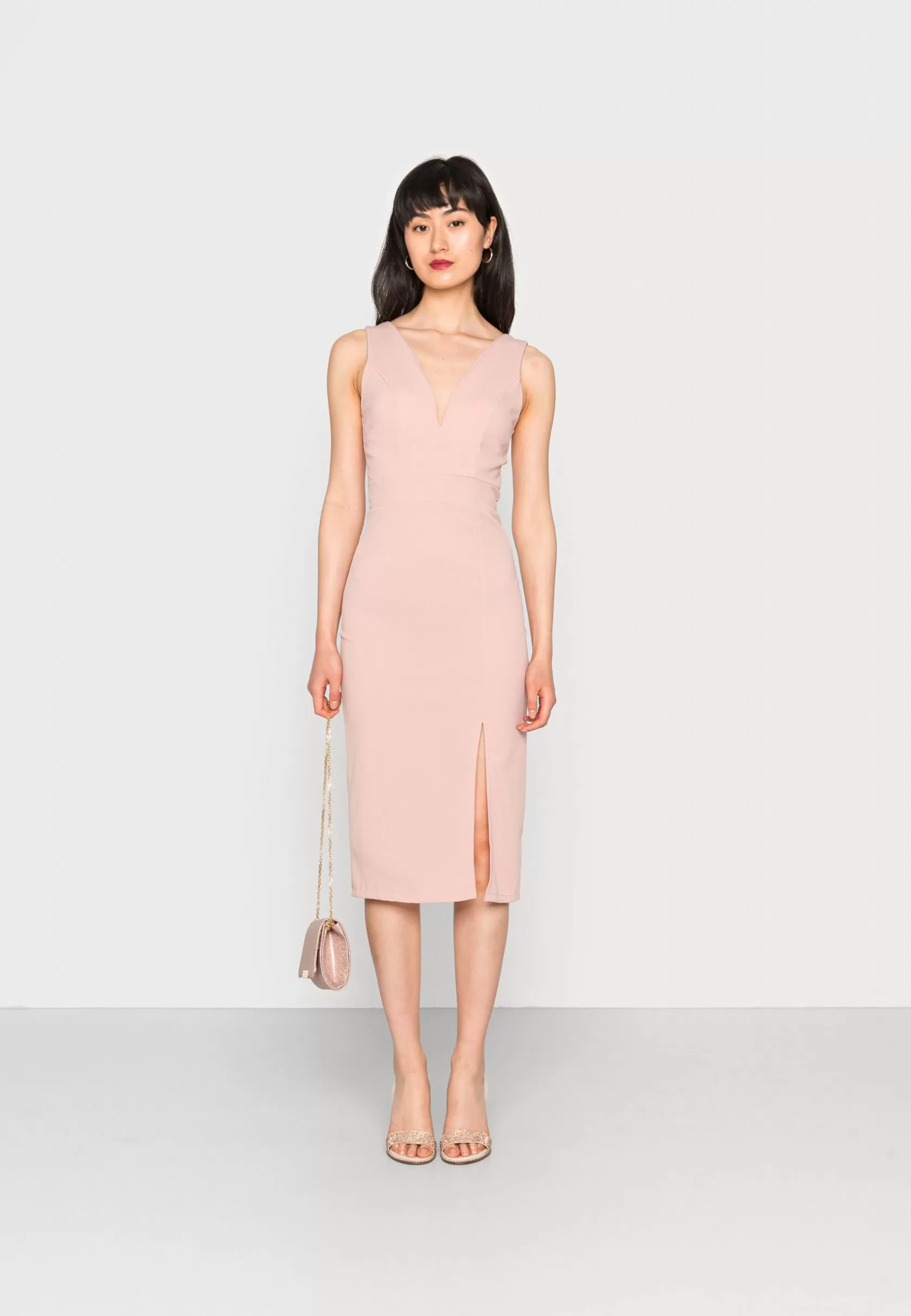 Dress^Wal G V Neck Midi – Jersey Dress . Closeout Sale